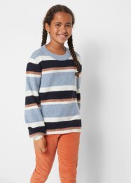 Grovstrikket genser med striper til jente, bpc bonprix collection