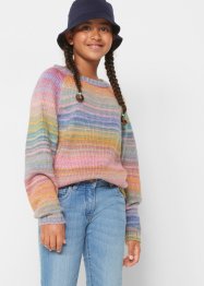 Strikket genser til jente med SpaceDye-effekt, bpc bonprix collection