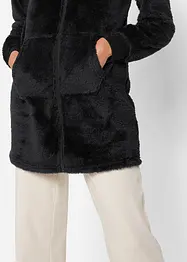 Loungewear langermet fleece-kosejakke med hette, bonprix
