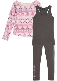Langermet topp, topp + leggings til jente (3-delt sett), bpc bonprix collection