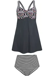 Lang tankini (2-delt sett) med high waist-bikinibukse, bonprix