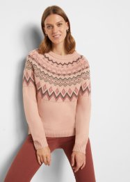 Høyhalset genser med koftemønster, bpc bonprix collection