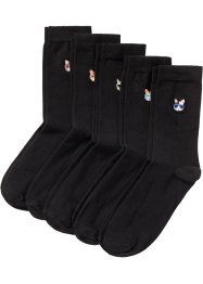 Sokker med broderi (5-pack), bpc bonprix collection