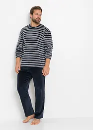 Pyjamas av mykt fløyelsmateriale med lange ermer, bonprix