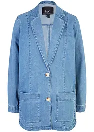 Oversized lang jeansblazer med smock-innfelling på siden, bpc bonprix collection