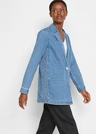 Oversized lang jeansblazer med smock-innfelling på siden, bpc bonprix collection