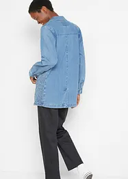 Oversized lang jeansblazer med smock-innfelling på siden, bpc bonprix collection