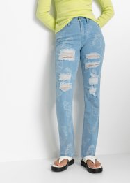 Straight jeans med sommerfugl-trykk, RAINBOW