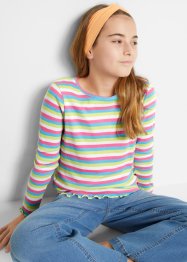 Ribbestrikket topp med striper til jente, bpc bonprix collection