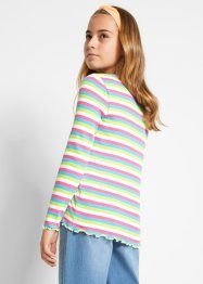 Ribbestrikket topp med striper til jente, bpc bonprix collection