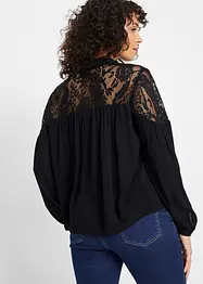 Bluse med blonde, bonprix