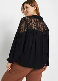 Bluse med blonde, bonprix