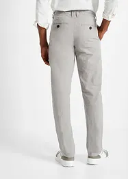 Regular Fit-pull on-bukse i chinos-modell med lin, Straight, bonprix