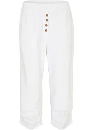 High Waist 3/4-lang bukse med lin og komfortlinning, bonprix