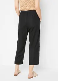 High Waist 3/4-lang bukse med lin og komfortlinning, bonprix