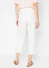 High Waist 3/4-lang bukse med lin og komfortlinning, bonprix