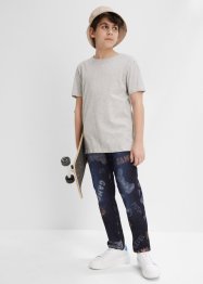 Jeans med gaming-trykk til gutt, tapered fit, John Baner JEANSWEAR