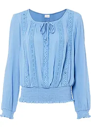 Slip on-bluse med Crochet-blonde, bonprix