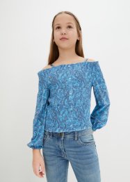 Bluse med carmen-utringning til jente, bpc bonprix collection