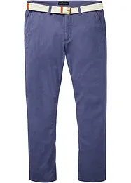 Regular Fit-chinos i materiale med stretch, komfortsnitt og belte, Straight, bonprix