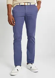 Regular Fit-chinos i materiale med stretch, komfortsnitt og belte, Straight, bonprix