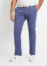Regular Fit-chinos i materiale med stretch, komfortsnitt og belte, Straight, bonprix