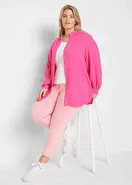 Oversized lang musselin-bluse av bomull med splitt i sidene, bonprix