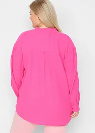 Oversized lang musselin-bluse av bomull med splitt i sidene, bonprix