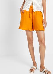 Lin-shorts med volang, BODYFLIRT