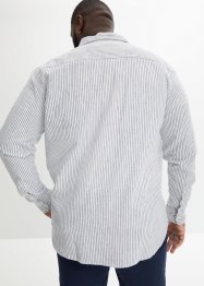 Langermet skjorte med oppbrettfunksjon, med lin, bpc bonprix collection