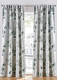 Mørkleggingsgardin med med blomstermønstret glanstrykk (1-pack), bonprix