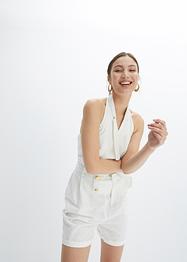Jumpsuit med lin og gullfargede knapper, BODYFLIRT boutique