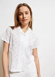 Moderne bluse med hullbroderi, bonprix