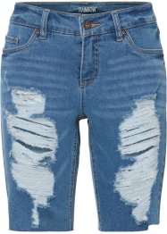 Jeans-bermuda med Destroy-effekter, RAINBOW