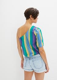 Carmen-bluse med bærekraftig lin, RAINBOW