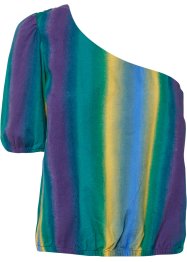 Carmen-bluse med bærekraftig lin, RAINBOW