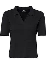 Ribbet polo-shirt, halvlang arm, bonprix