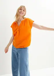 Blusetopp av musselin i 100% bomull, bonprix