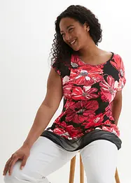 Lang topp med chiffon, bonprix