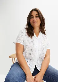 Moderne bluse med hullbroderi, bonprix