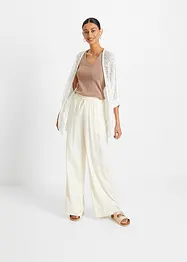 Lang cardigan med hullmønster, bonprix