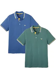 Piké-poloskjorte i 100% bomull (2-pack), bonprix