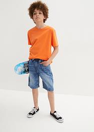 Pull on-bermuda til barn, blå-denim, John Baner JEANSWEAR