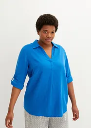 Bluse med 3/4-lang arm og lin, bonprix