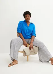 Bluse med 3/4-lang arm og lin, bonprix