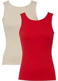 Ribbet topp i 100% økologisk bomull (2-pack), bonprix
