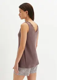 Kort pyjamas med fine blonder, bonprix
