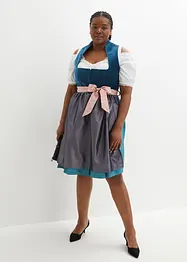 Dirndl med fløyel i midi-lengde (2-delt sett), bonprix