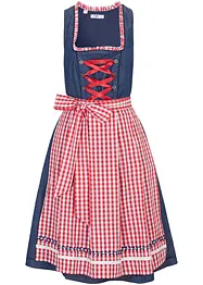 Dirndl med jeans-look og forkle, knelang (2-delt sett), bonprix