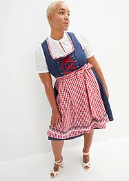 Dirndl med jeans-look og forkle, knelang (2-delt sett), bonprix